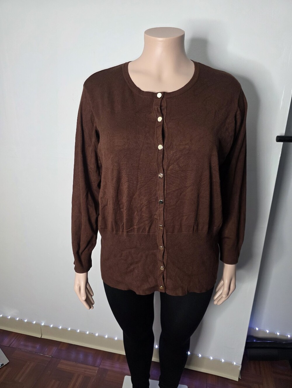 Ashley Stewart Brown Button-Front Cardigan Size US/26/28